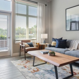 Open space living area with natural lighting